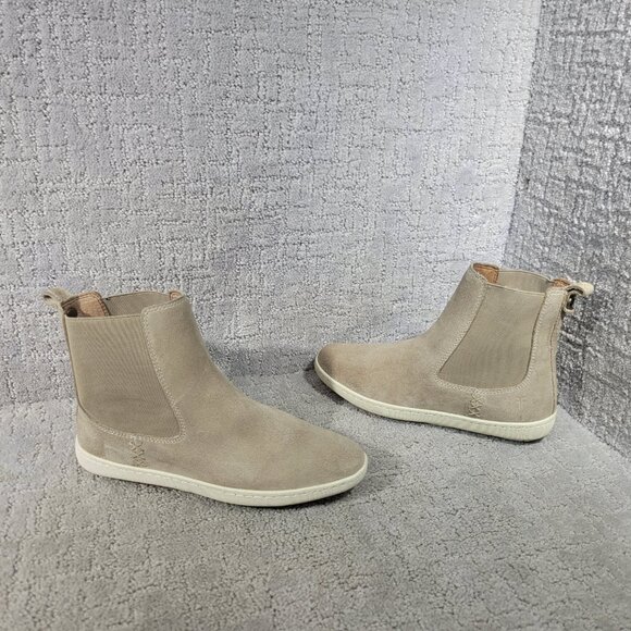Frye Melissa Women's Size US 6 M Beige Pull On Suede Leather Ankle Chelsea Boots - Picture 6 of 9